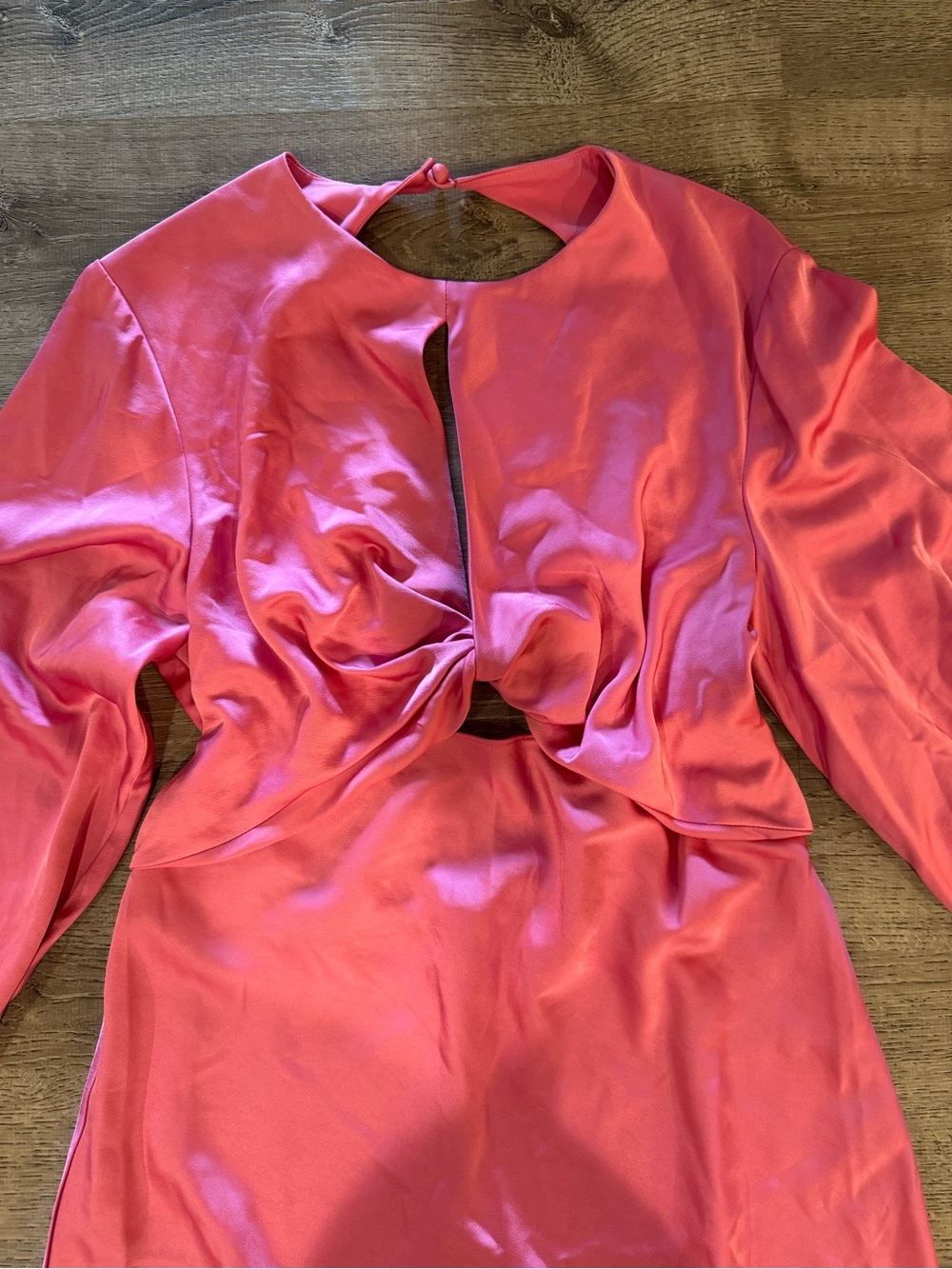 Anthropologie - Significant Other Bright Pink Open-Back Midi Dress - Picture 3 of 5
